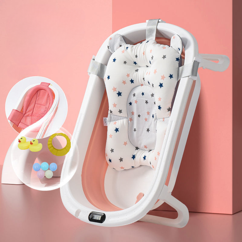 Baby Bath Tub Foldable - Portable Baby Bathtub Pads Ajustable Bath