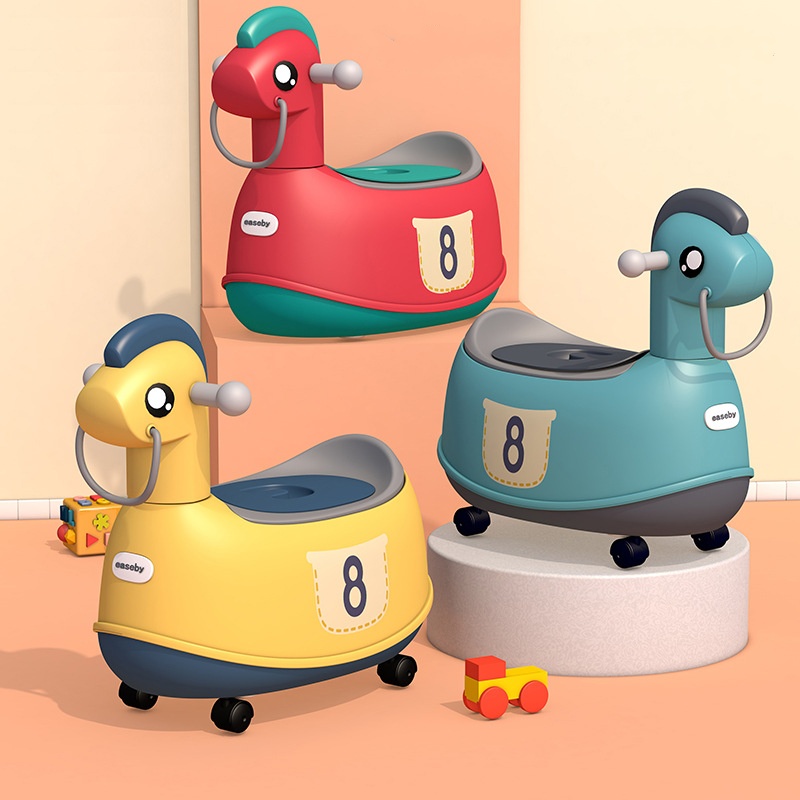 Toddler Potty Training Seat - Children's Multi-Function Toilet with Universal Wheel