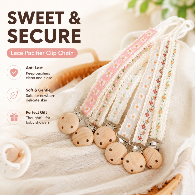 Lace Pacifier Clip Chain for N - Baby Products 1 Year 评论和价格
